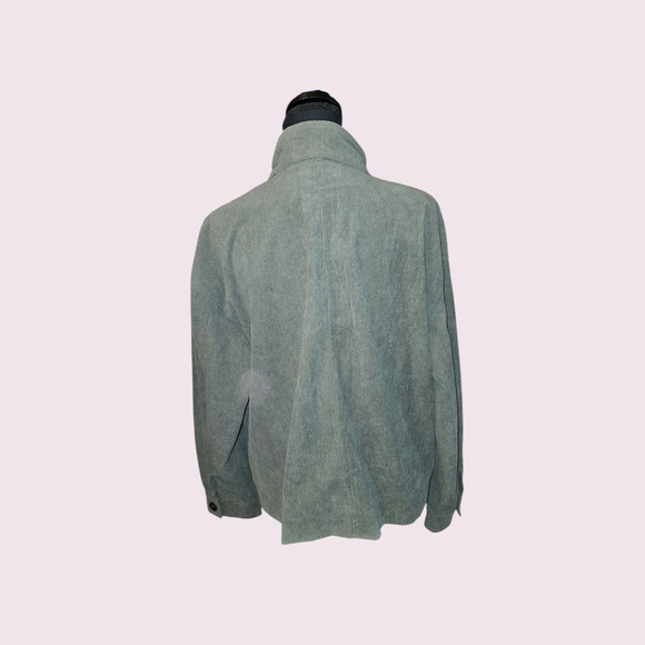 Avec Les Filles Green Corduroy Shacket Jacket L New - Picture 3 of 10